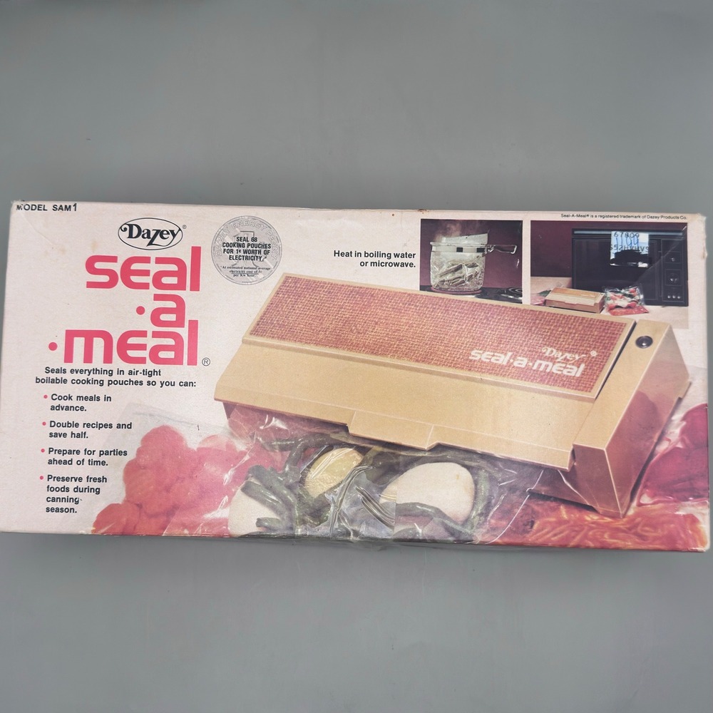 Vintage Dazey Seal-A-Meal Heat Vacuum Food Sealer Model SAM1 Retro Tested w Box‎